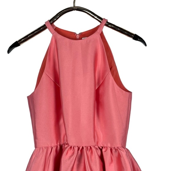 ERIN ERIN FETHERSTON GEORGIA ORANGE CREAMSICLE HALTER FIT & FLARE COCKTAIL DRESS - Picture 4 of 12